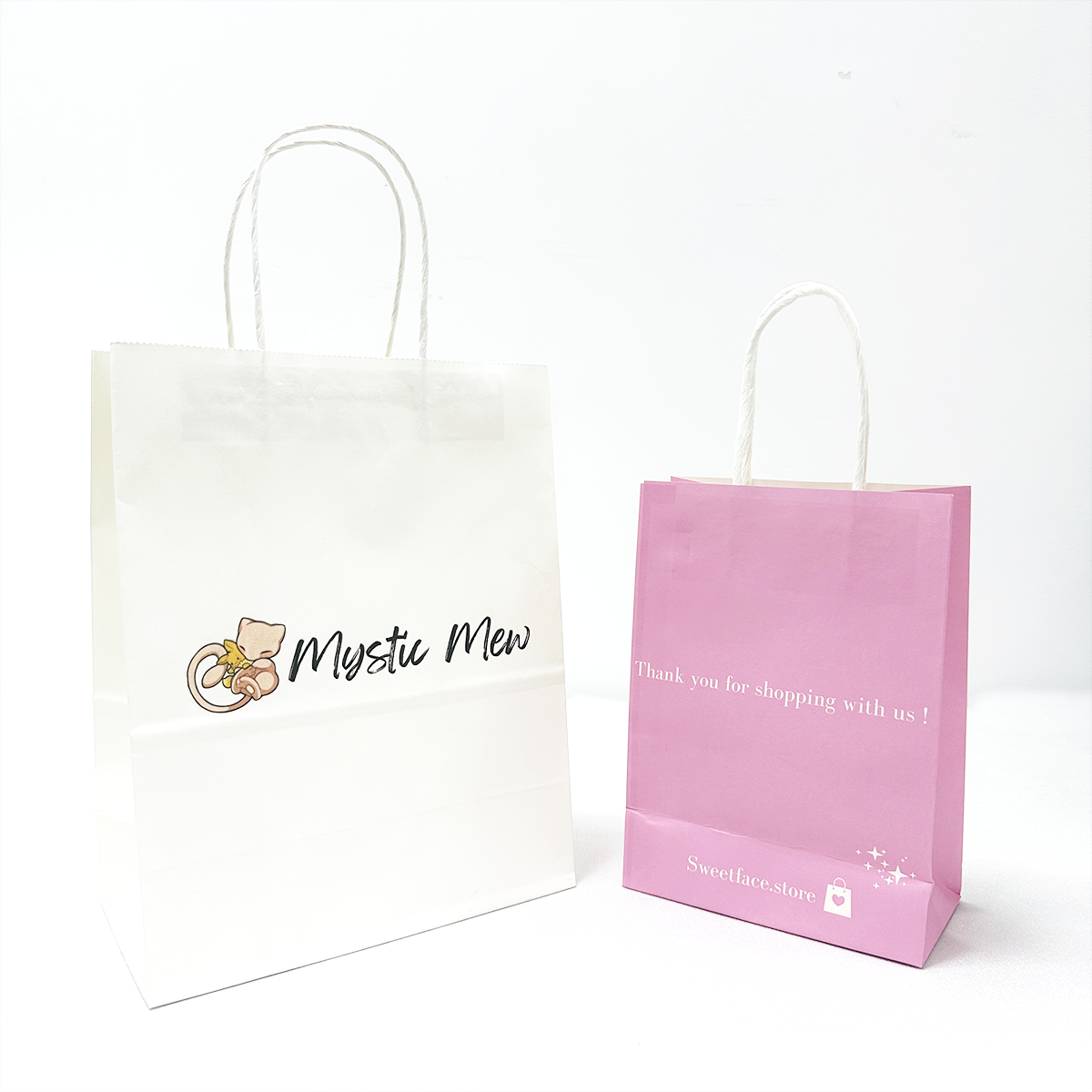 Sac en papier kraft personnalisé blanc/coloré
