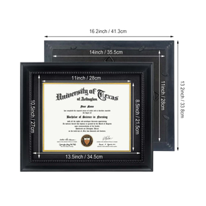 Marco de Madera Negro para Certificado de Graduación o Diploma con Diseño Sofisticado de Cuerda Negra, Compatible con Tamaños 8.5x11 y 11x14 - Product Image 3