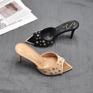 Fábrica al por mayor verano nuevo encaje tobillo Correa Ultra alto tacón puntiagudo Stilettos champán moda Sexy <span class=keywords><strong>zapatos</strong></span> de fiesta para mujeres - Product Image 5