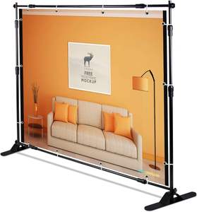 Toile de fond personnalisée Bannière d'étape et de répétition Toile de fond personnalisée avec support <span class=keywords><strong>Zoom</strong></span> Fond virtuel Bannière de toile de fond imprimée de logo - Product Image 5