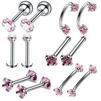 12pcs/set Perhiasan Anting Hidung & Anting Bibir Anak dari Baja Tahan Karat yang Lucu untuk Hadiah Pernikahan dan Pertunangan