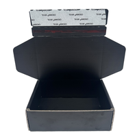 Carton ondulé kraft noir recyclable avec logo personnalisé, pelliculage mat, gaufrage, fermeture éclair, adhésif, pour expédition e-commerce