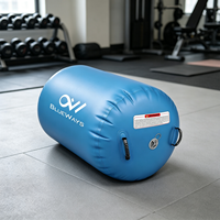 Tapis de gymnastique gonflable professionnel bleu de 80-120 cm pour l'entraînement, baril d'air avec gonfleur, usine OEM BSCI CE