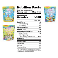 Bonbons Gommeux Colorés aux Pêches Lyophilisées, Sucrés et Aériens, Saveur Fruitée, Gommes Lyophilisées Conditionnées en Sachet