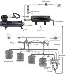 Kit de suspension pneumatique d'usine pour voitures et motos, système de suspension pneumatique universel, compresseur, suspension pneumatique - Product Image 6