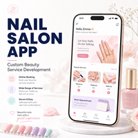 Développement d'une application de salon de manucure personnalisée pour iOS et Android avec fonction de réservation, galerie de styles et design d'essayage virtuel