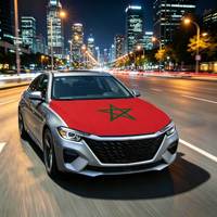 1 bannière de drapeau national marocain, housse de capot de voiture, tissu élastique rectangulaire 115x160cm, protection pour la plupart des voitures