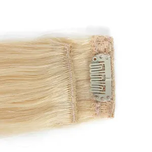 Inice Extensiones de Cabello Humano con Clip Remy Virgen de Doble Dibujado Variedad Marrón Oscuro Rubio Ceniza Colores Raw Indian Cambodian Clip-In Hair - Product Image 4