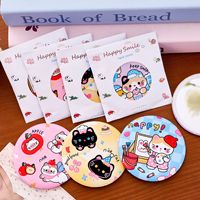 Mini miroir portable à thème chat mignon, design dessin animé, idéal pour les étudiants, pour retouches rapides, petit miroir cosmétique élégant pour chambre et usage commercial