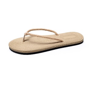 Sandali <span class=keywords><strong>infradito</strong></span> piatti da donna in lino effetto <span class=keywords><strong>paglia</strong></span> per l'estate - Product Image 6