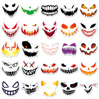 50 Autocollants Muraux de Noël en PVC Adhésifs Découpés Brillants Laminés Personnalisés Style Dessin Animé Alien Mignons pour Décorations