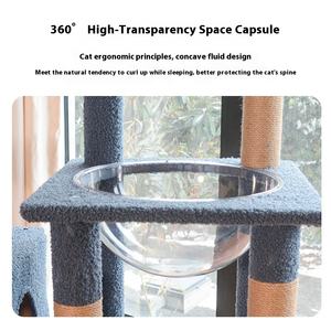 Menara kucing besar XL Multi-Level untuk pohon kucing dalam ruangan dengan pegangan atas besar dan ruang angkasa tiang penggaruk Sisal tertutup - Product Image 5