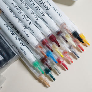 12色の細字アクリル絵の具マーカーペンセット、子供用布絵の具アートマーカーペン用永久インク - Product Image 4