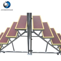 Escalier pliant en aluminium, scène portable avec capacité de charge élevée, design modulaire léger pour les performances chorales