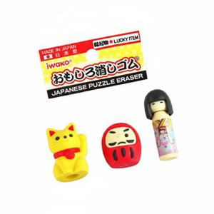 Iwako Fun Lucky Symbols 3P Borradores Diseño único y creativo para uso escolar y de oficina - Product Image 1