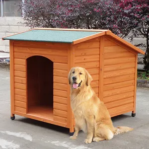 屋外犬のケージ無垢材の子犬の巣の日焼け止めと防水犬の家ペットの巣ドアのない大きな犬のヴィラ