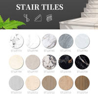 Carrelage d'escalier en porcelaine gris mat moderne, collection antidérapante pour escaliers intérieurs et publics