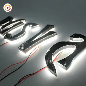 Panneau de voitures en acrylique chromé à LED, sur mesure, enseignes de voitures 3D, en acrylique, avec rétro-éclairage LED