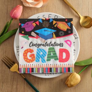 Vaisselle de fête sur le thème de la saison des diplômes transfrontalière, serviettes en papier jetables, serviettes en papier jetables spécifiques aux fêtes - Product Image 3