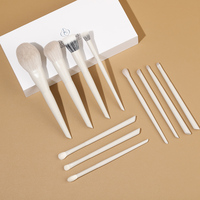 Ensemble de pinceaux de maquillage professionnels en poils synthétiques naturels, 11 pièces, beige, pinceaux de fond de teint, luxe, étiquette privée, logo personnalisé, neuf