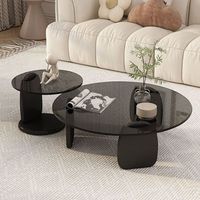 Table basse moderne de luxe léger en verre trempé Shark, design simple et créatif, table à thé minimaliste pour salon