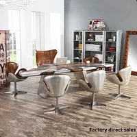 Bureau d'avion en cuir créatif de style loft américain rétro industriel, personnalisé, vintage, simple, artistique, pour bureau et salle de conférence