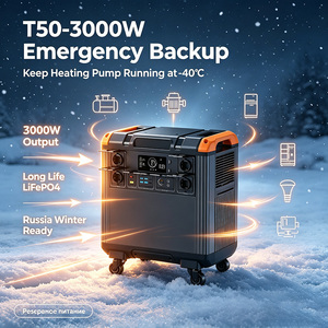 Station d'alimentation portable LiFePO4 3000W - Décharge à basse température (-40°C) - Alimentation de secours d'urgence pour coupures de courant domestiques et pompes à chaleur - Product Image 2