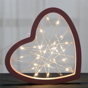 Productos en Oferta, Luces LED Decorativas de 30L con Cable de Cobre Blanco Cálido en Forma de Corazón de Madera para la Sala de Estar del Hogar - Product Image 1