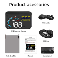 Múltiples métodos de cableado HUD M12 GPS/OBD Head up Display con función de escaneo de código de falla