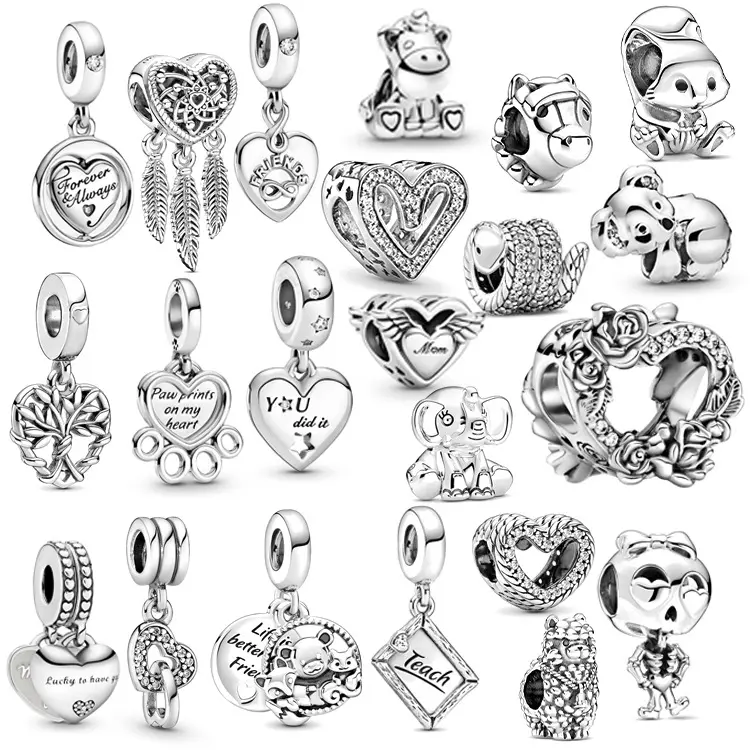925 Sterling Silver Jewelry Bracelet Accessories Diy Exquisite Beads Pendant Charm Jewelry For Bracelet Charm