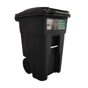 LAND LDGC64G-1 Poubelle rectangulaire à roulettes en PP vert écologique de 32, 48, 64, 96 gallons avec couvercle pour usage intérieur/extérieur - Product Image 5