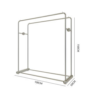 Expositor <span class=keywords><strong>de</strong></span> <span class=keywords><strong>Ropa</strong></span> <span class=keywords><strong>de</strong></span> Acero Inoxidable <span class=keywords><strong>de</strong></span> Doble Fila, Estante Minimalista Tipo Isla para <span class=keywords><strong>Ropa</strong></span> Femenina, Exhibición <span class=keywords><strong>de</strong></span> Moda para Tiendas - Product Image 5