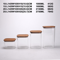 Bocaux de conservation en verre carrés hermétiques avec couvercles transparents, contenants de cuisine pour aliments secs, pâtes, biscuits, noix - Design multifonctionnel