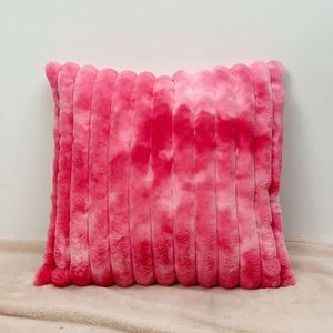 Housse de coussin décorative en fausse fourrure de lapin rayée, double face, super douce, pour l'hiver, décoration d'intérieur, peluche confortable - Product Image 3