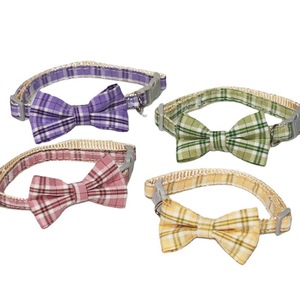 Colliers pour animaux de compagnie, design à carreaux avec nœud papillon, pour petits chiens et chats, fonction anti-perte, utilisation toutes saisons - Product Image 3