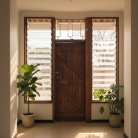 Volet vertical moderne en alliage d'aluminium et verre RUIGUAN avec finition mate pour fenêtre supérieure dans les hôtels et les espaces extérieurs résidentiels
