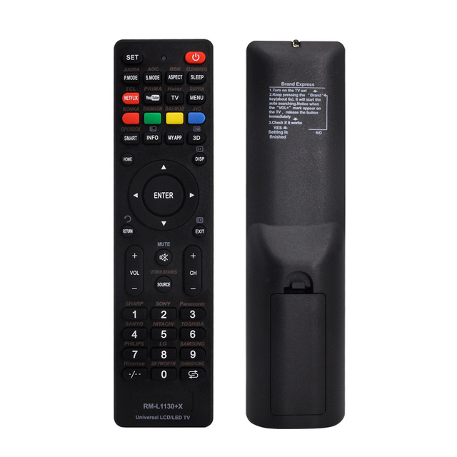 Universal TV Remote Control RM-L1130+X (Black) Automatically Searching Code