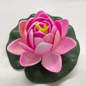 Lotus artificial em atacado, decoração de jardim para casa, mini plantas, espuma eva macia