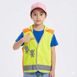 Gilet de sécurité haute visibilité fluorescent pour enfants, en maille, réfléchissant, pour travaux de construction, en coton, <span class=keywords><strong>pas</strong></span> <span class=keywords><strong>cher</strong></span>, Colete Refletor - Product Image 3