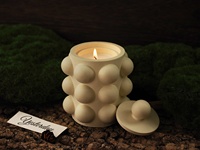 CARATTE Moule en silicone pour pot de bougie à pois bulle avec couvercle Moule pour vase de pot de fleur en béton de gypse