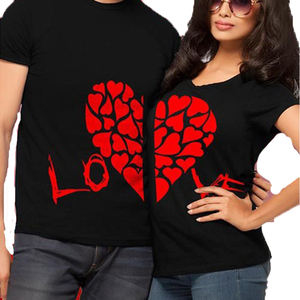 Romantico Cuore di Amore di Stampa Paio di Vestiti per il Giorno di San Valentino Casual di Alta Qualità Super Soft T-Shirt In Cotone per L'amante - Product Image 2