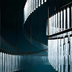 Đèn chùm pha lê hiện đại phong cách Bắc Âu sang trọng, thiết kế dài, tùy chỉnh, trang trí nội thất cho sảnh khách sạn, quầy bar, biệt thự, hành lang cầu thang. - Product Image 5