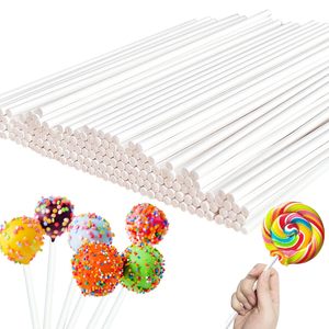 100pcs 8/10/15/20cm trắng giấy Lollipop Gậy cho sô cô la Kẹo gậy bánh <span class=keywords><strong>Pop</strong></span> gậy - Product Image 1
