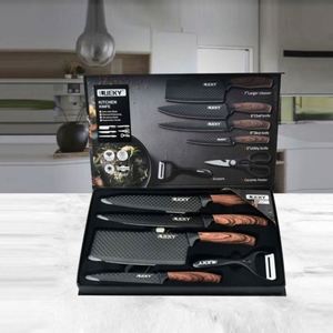 Mairun 2024 Eco-Friendly Traditional Ambidextrous 3Cr13 Stainless Steel Cleaver Kitchen Knife <b>Block</b> Set Wood Grain <b>Rubber</b> Handle - Product Image 4