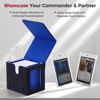 Caja para Cartas Commander TCG, Juegos de Mesa, Capacidad para 100 Cartas con Doble Funda, 35PT, Bandeja para Dados, Duradera, Ecológica, Reciclable, PU