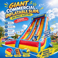 AIRFUNPRO Toboggan Gonflable Commercial Géant en PVC 0,55 mm à Double Voie pour Événements Extérieurs et Services de Location