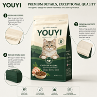 Sacs à fond plat personnalisés de 1 kg, 2 kg, 3 kg, 5 kg, qualité alimentaire, étanches à l'humidité, avec fermeture éclair, pour l'emballage d'aliments pour animaux de compagnie (chiens et chats)
