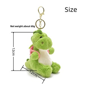 Adorable <span class=keywords><strong>Dragon</strong></span> Écolier Traîneau en Peluche Vert avec Sac à Dos et Porte-clés Dinosaure, Poupée Jouet 12cm pour Enfants de 5 à 7 Ans - Product Image 2