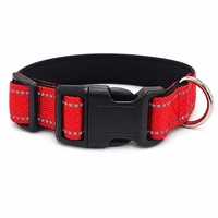 Collier pour chien en néoprène rembourré, robuste, tactique, 2 pouces de large, réglable, réfléchissant, personnalisé, simple, solide, doux et confortable