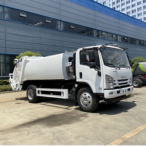 Camion compacteur d'ordures Isuzu 7CBM 4x2 Diesel à transmission manuelle blanc Euro 4 pour le transfert de déchets - Product Image 2